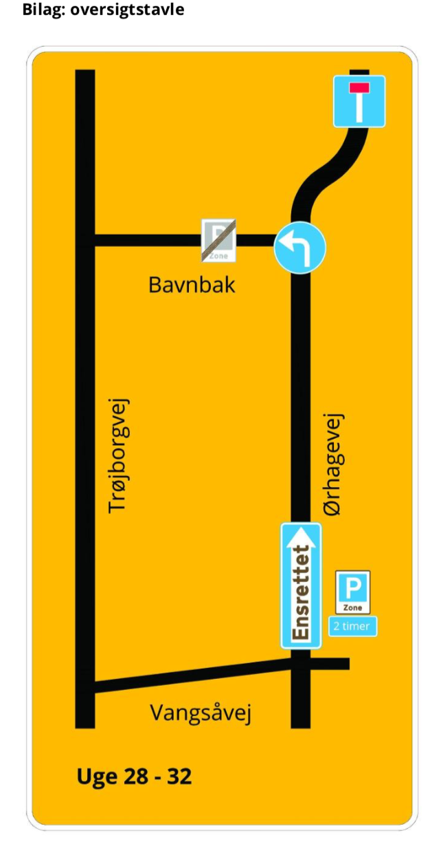 Ørhagevej ensrettes i ugerne 28 til og med 32